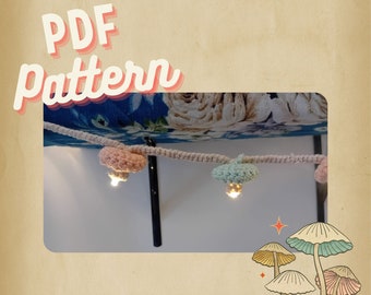 PATTERN! mushroom fairy lights, Fairy Lights, crochet fairy lights, Decorative String Lights, Mushrooms, crochet mushrooms