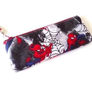 Spiderman Pencil Pouch: Lined Fabric, Back to School Supplies