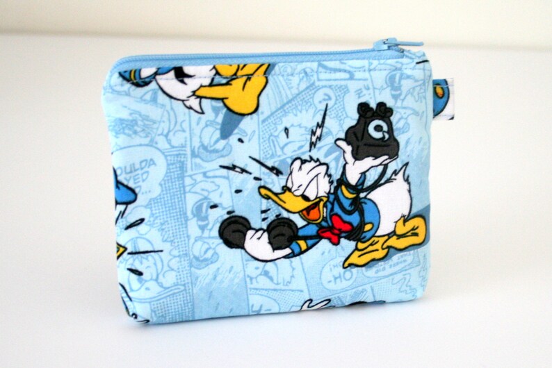 Donald Duck Coin Bag Key Ring Bag Gift Card Bag Padded Bag Ear Buds Bag ID Bag Lanyard Bag