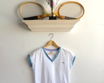 ELLESSE V-Neck Cotton Tennis Top. Sz 6. USA.