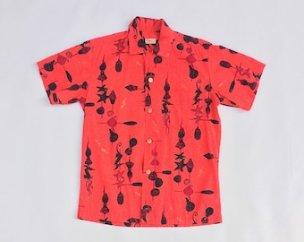 McIRENY'S of Honolulu Hawaiian Tiki Shirt. Sz M. USA.