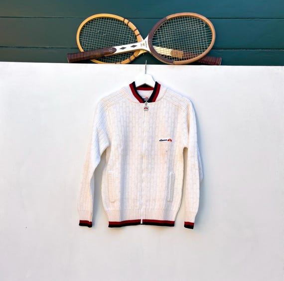 ELLESSE Cable Knit Zippered Cardigan. Sz M. Italy.