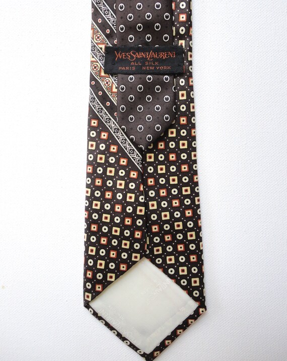 YVES Saint LAURENT Polk-a-Dot Silk Skinny Necktie. - image 4