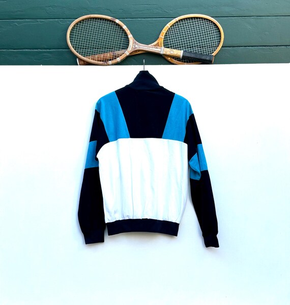 ADIDAS ATP ツアー ネイビー/ブルー ベロア トラックトップ。サイズ M