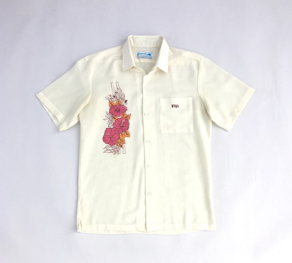 FIJI Button Up Vacation/Resort Flower Shirt. Sz M.