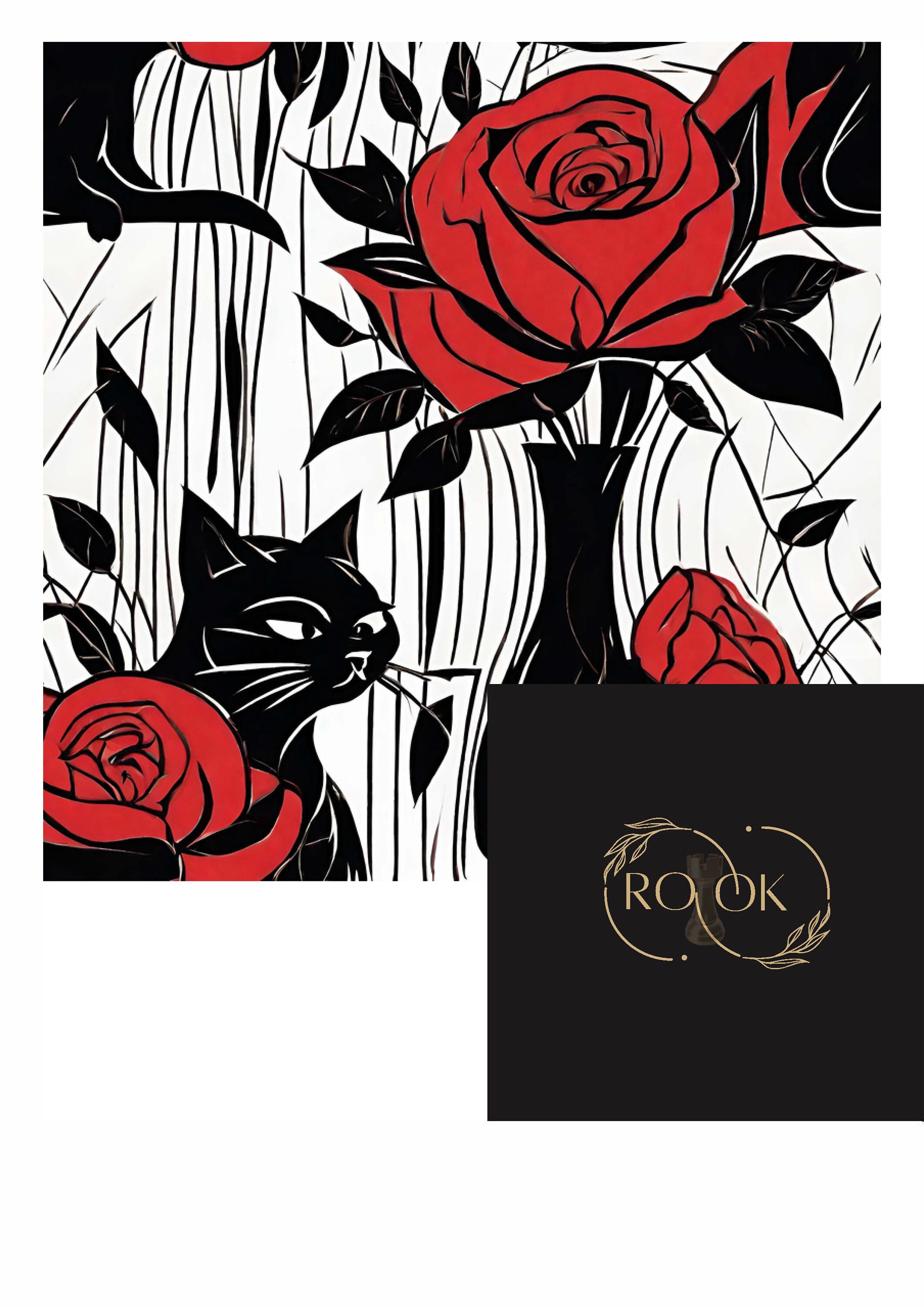 Black Cat in Roses Wall Art, Gothic Home Decor (digital Download) - Etsy