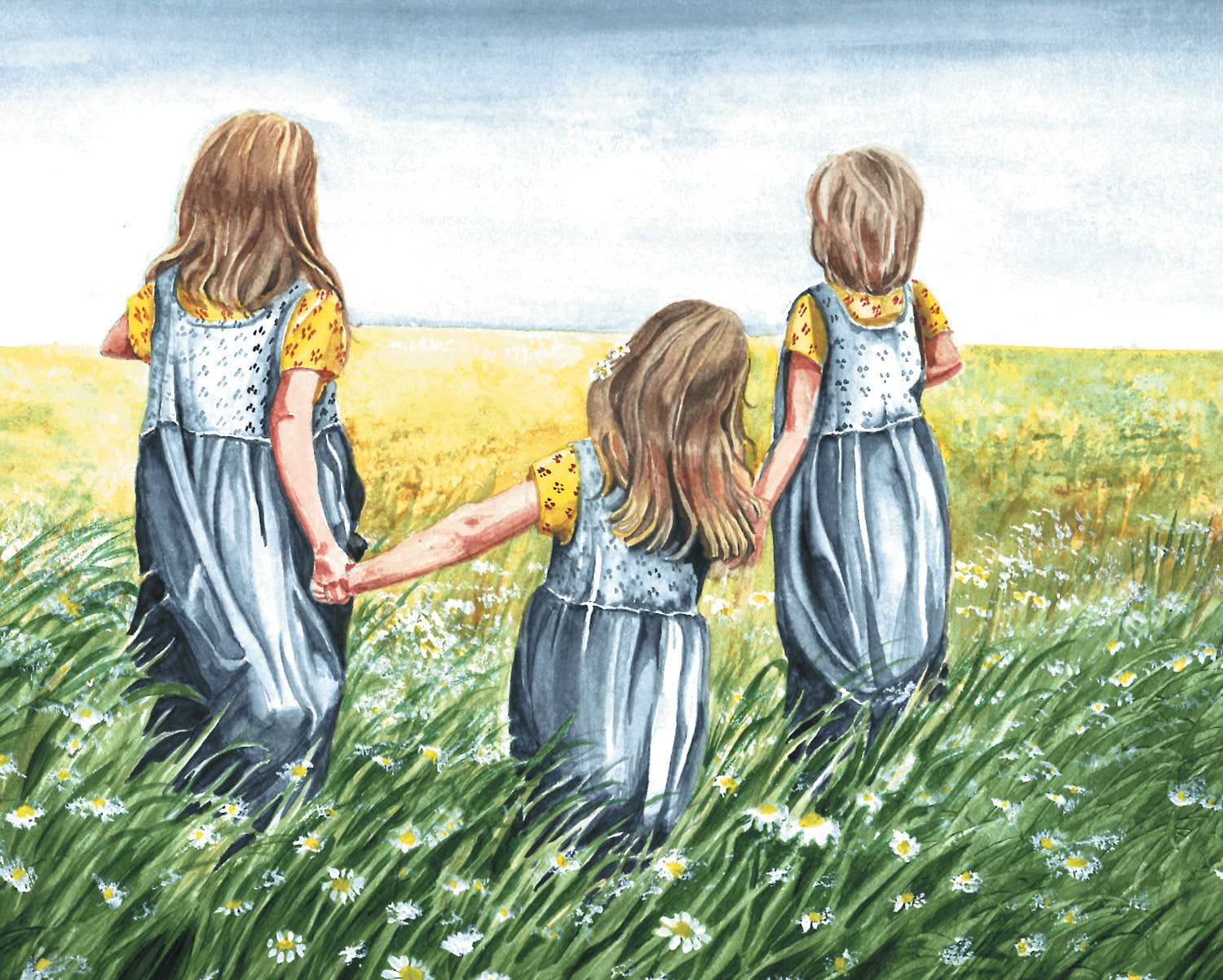 Две сестры картинки. Картина две девочки. Три Дочки нарисованные. Три девочки картинка для детей.