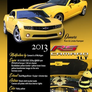 Car show display signs for your CAMARO