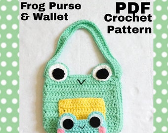 PDF Crochet Pattern Frog Purse and Wallet