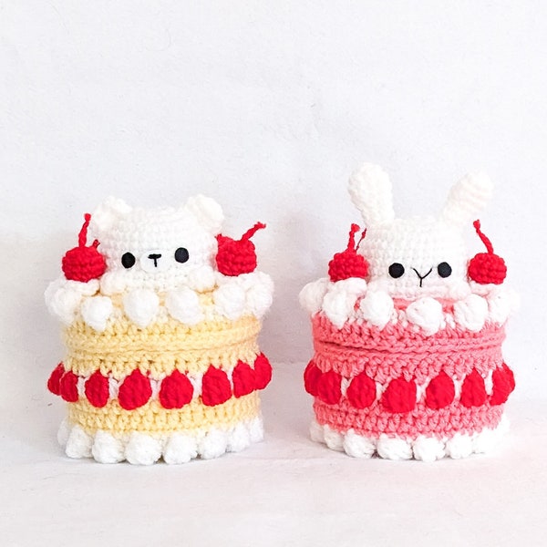 Crochet Cake Box Birthday Bear or Bunny
