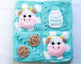 Milk & Cookies Crochet Granny Square Bag