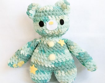 Cosmo the Star Chasing Crochet Bear Amigurumi Toy