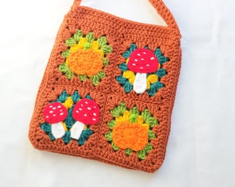 Autumn Walk Crochet Granny Square Bag