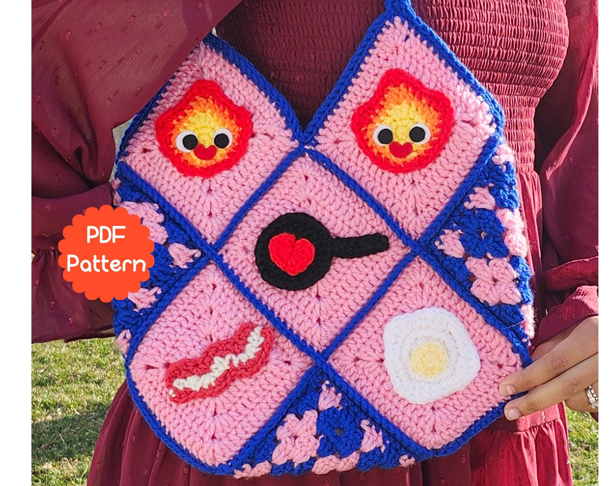 Scary Fire Demon’s Breakfast Crochet Tote