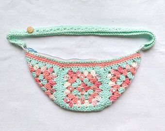 Into Bloom Crochet Fanny Pack, Crochet Bum Bag, with Adjustable Strap
