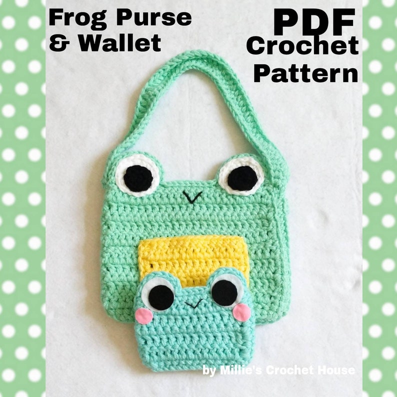 PDF Crochet Pattern Frog Purse and Wallet image 1