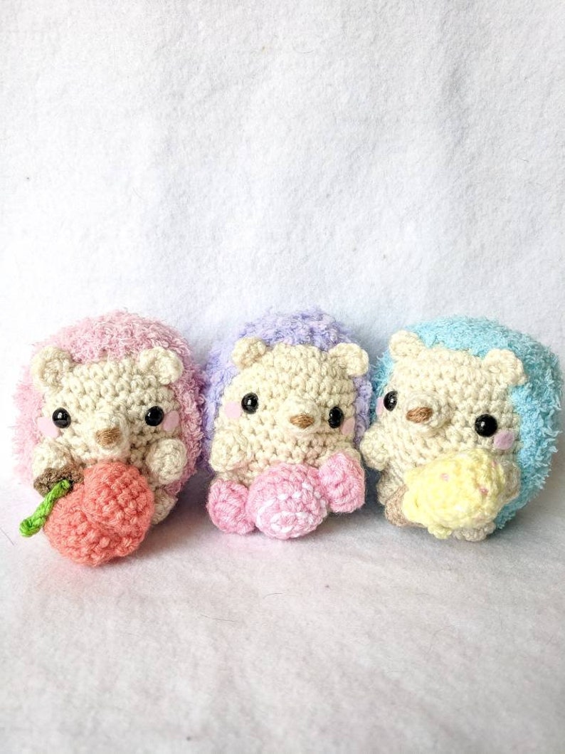 Snacking Hedgehog Crochet Amigurumi Hedgie Cute Critter Plush Made to Order image 2
