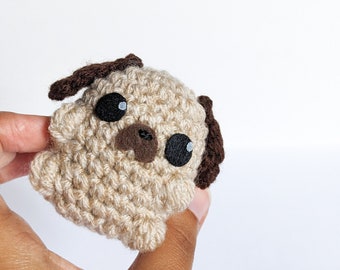 Baby Biscuit the Pug Amigurumi Dog Plush