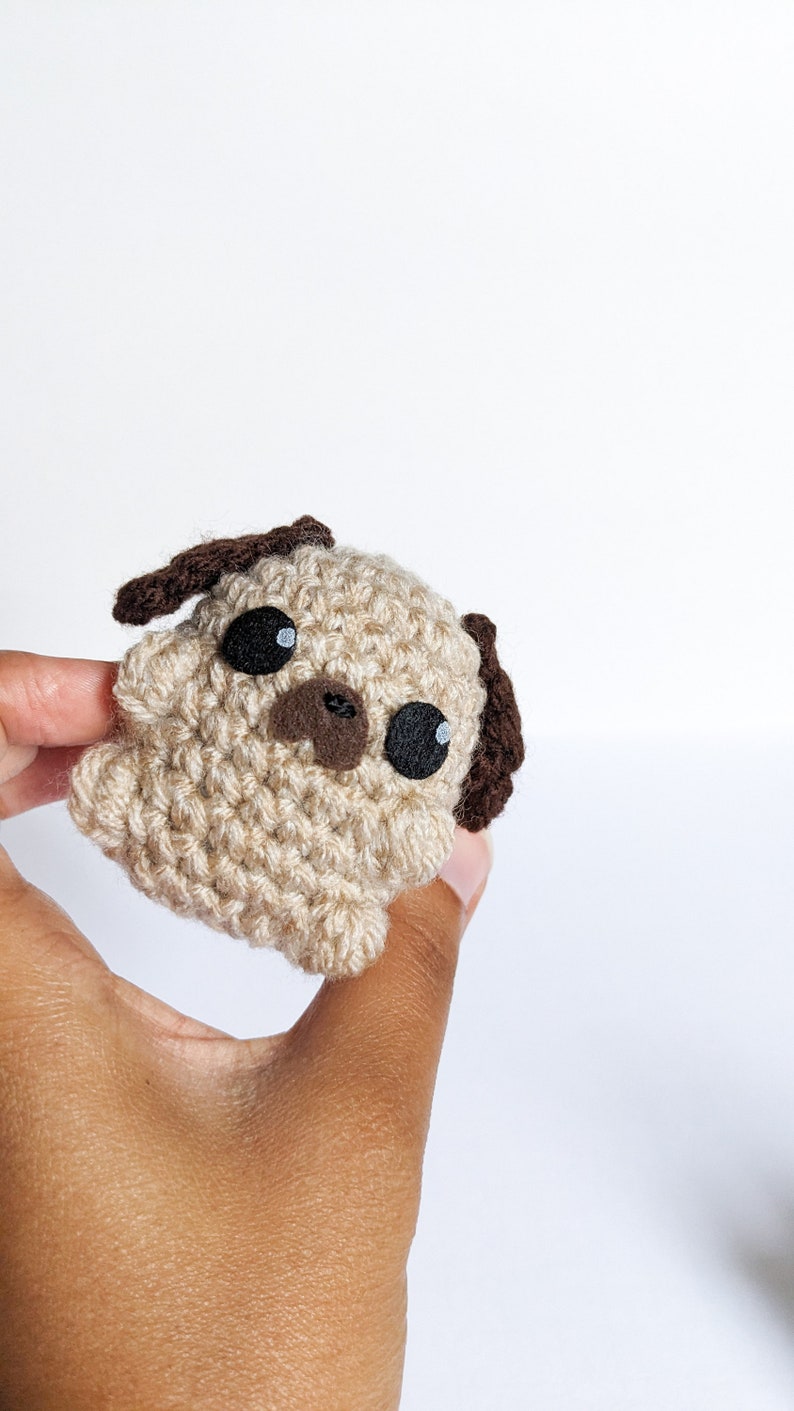 Baby Biscuit the Pug Amigurumi Dog Plush image 1