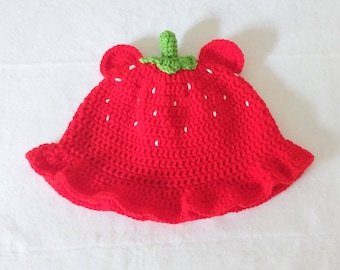 Strawberry Bear Bucket Hat - Made to Order