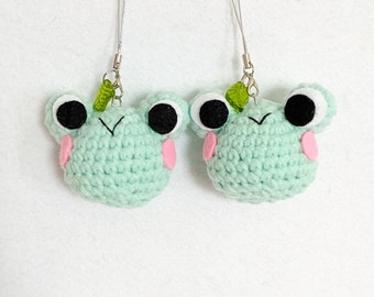 Polly the Frog Crochet Keychain