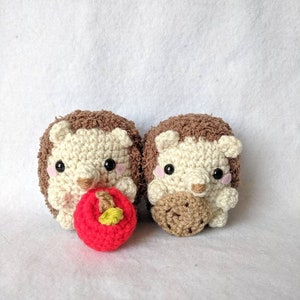 Snacking Hedgehog Crochet Amigurumi Hedgie Cute Critter Plush Made to Order image 3