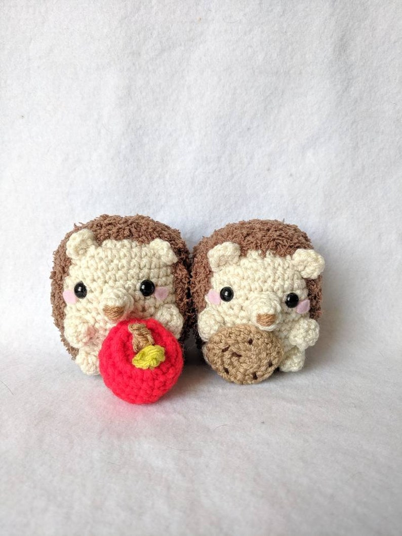 Snacking Hedgehog Crochet Amigurumi Hedgie Cute Critter Plush Made to Order image 3