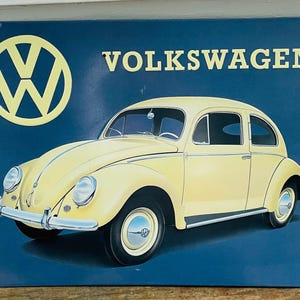 Vintage Volkswagen Bug Beetle signo de metal elevado