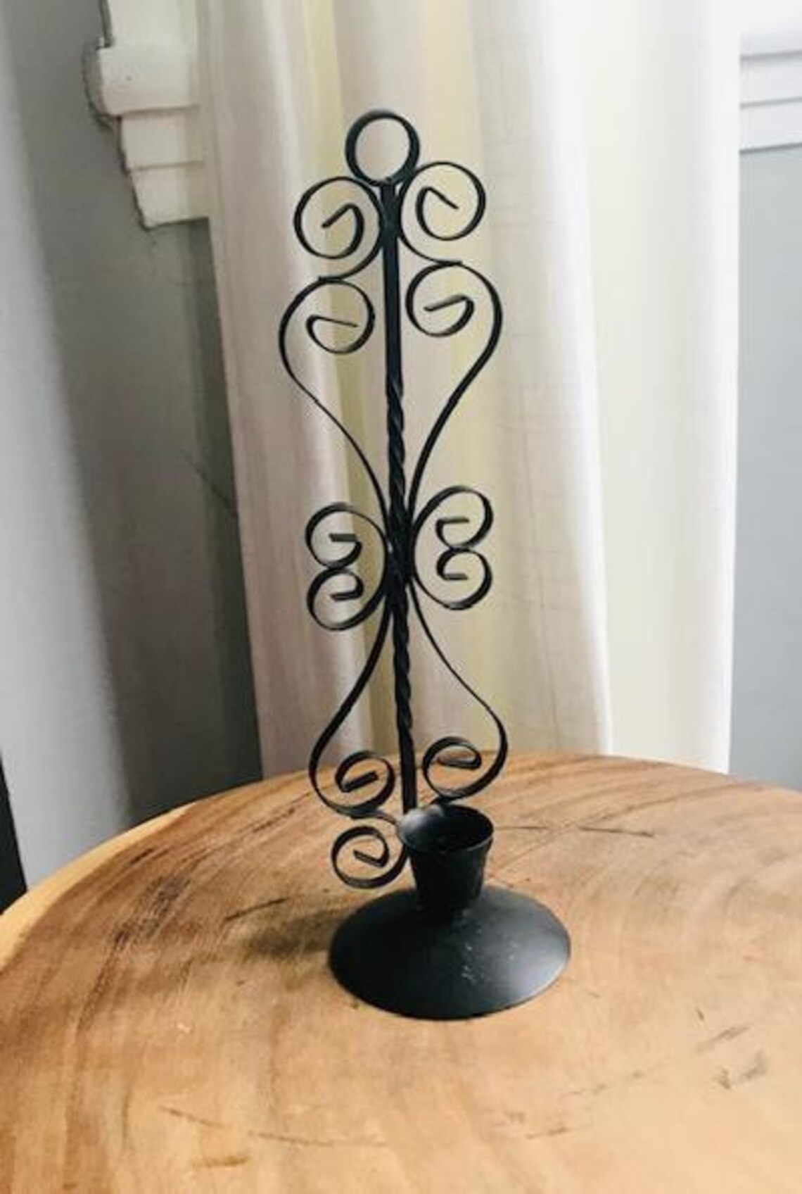 Wrought Iron Candle Holder Black Wrought Iron Candlestick Etsy