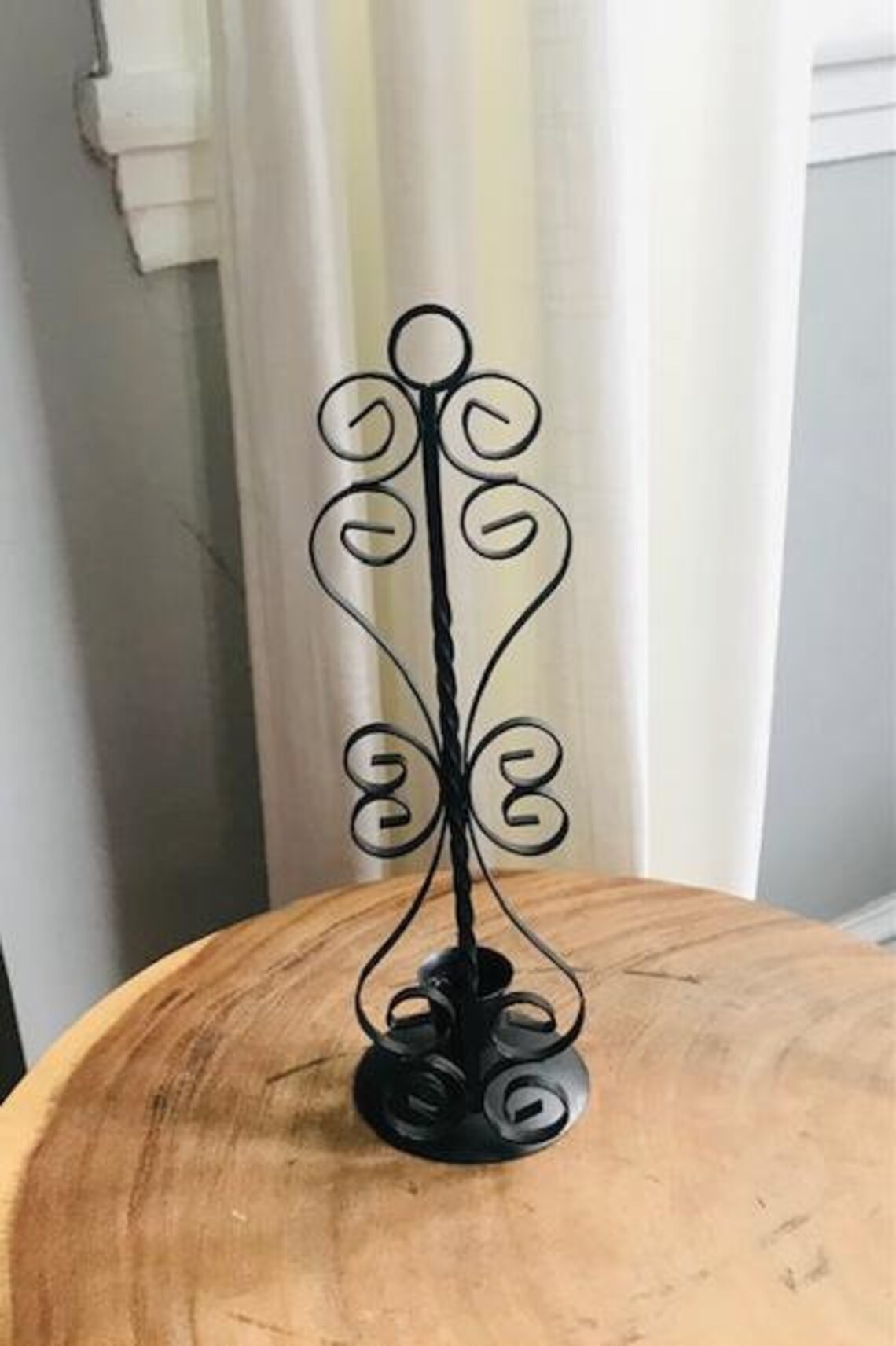 Wrought Iron Candle Holder Black Wrought Iron Candlestick Etsy