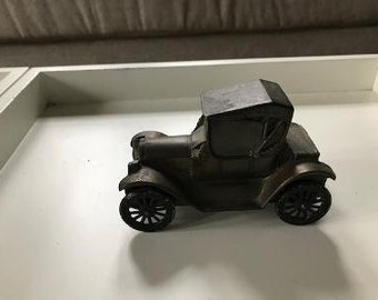 Medford Savings Bank coin money bank, Antique 1915 car, Antique Car Piggy Bank