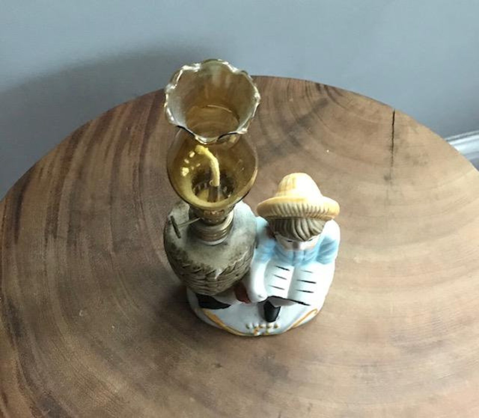 Vintage Ceramic Figurine Lamp Kerosene Lamptable Etsy