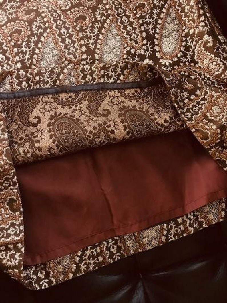 SALE-Vintage Brocade Gold Metallic Paisley Maxi Skirt 1960/'s-1970/'s Peck /& Peck 5th Avenue NYC