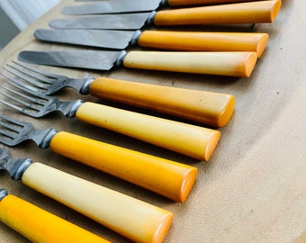 Vintage Bakelite Stainless Steel Cutlery