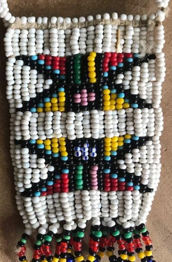 Vintage 1970's Native American Beaded Necklace- A… - image 6