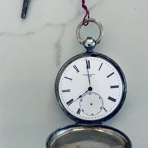 Rare early 1900’s Perret & Sandoz Locle Pocket Watch Silver Pocket Watch