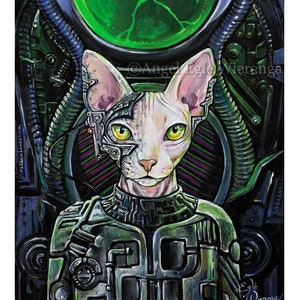 Giclée Prints & CANVASES, LoCatus of Borg, Cat art Please read Description below image 2