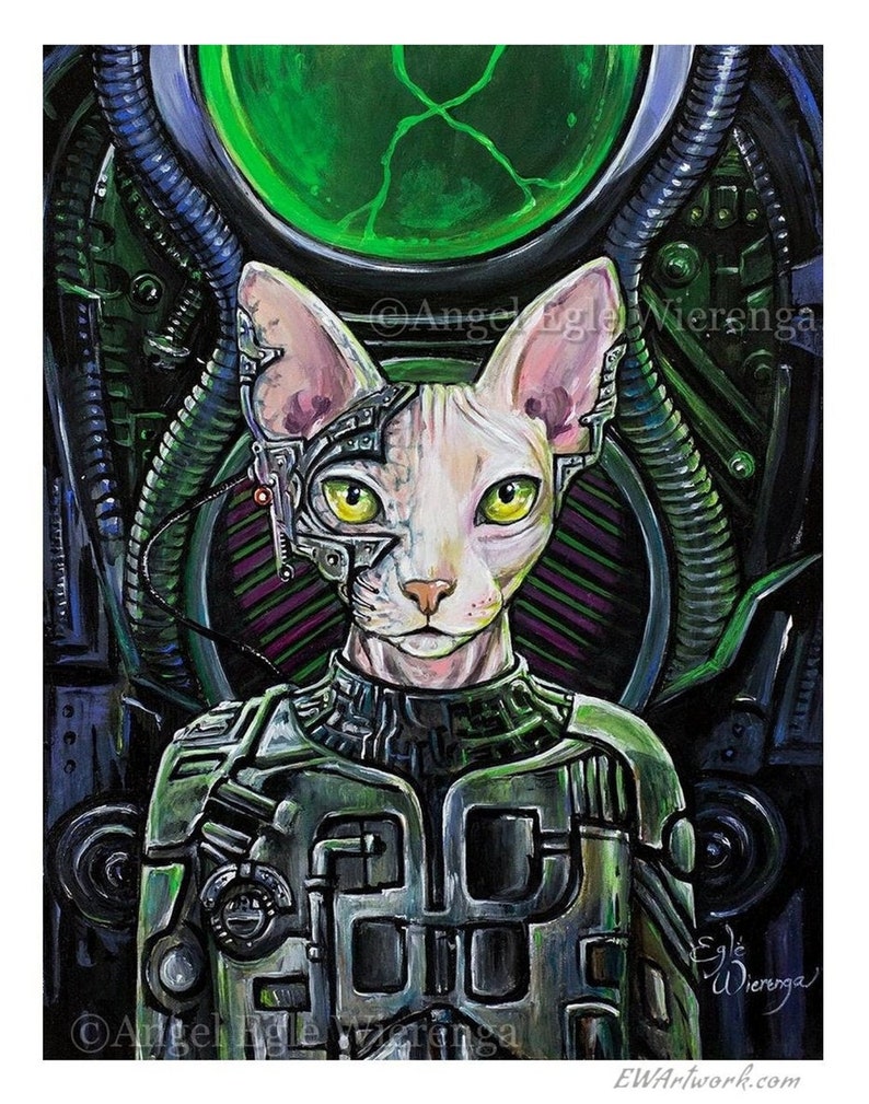 Giclée Prints & CANVASES, LoCatus of Borg, Cat art Please read Description below image 2