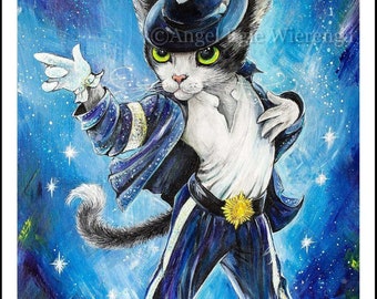 ジクレー版画とキャンバス、「The King of Paws」、マイケル