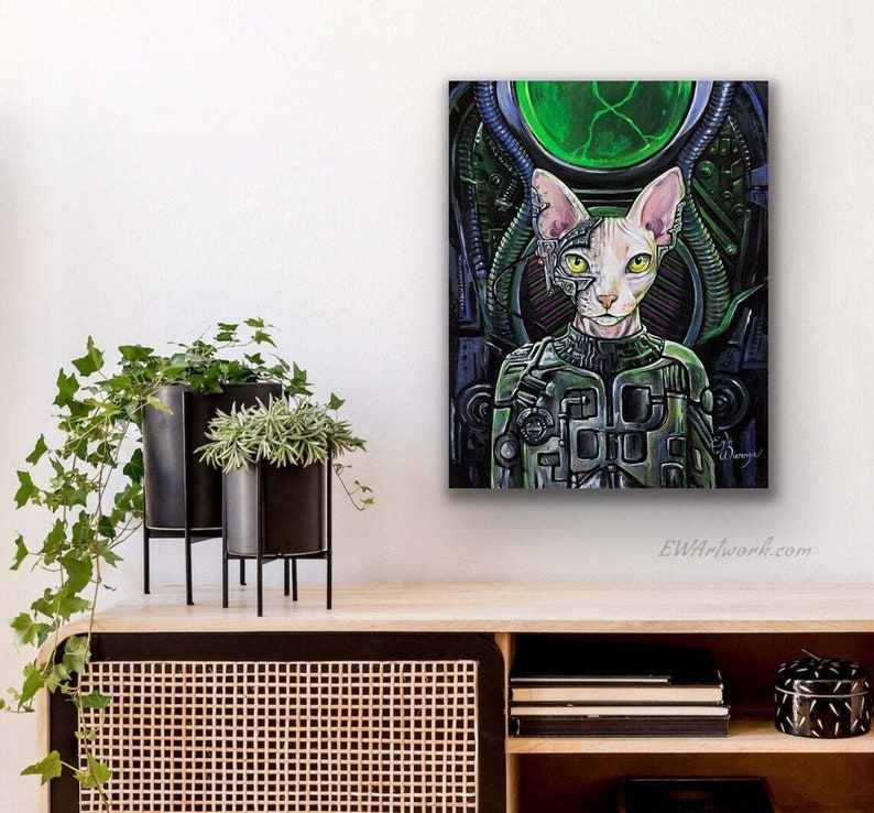 Giclée Prints & CANVASES, LoCatus of Borg, Cat art Please read Description below image 5