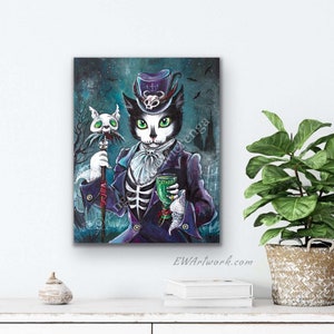 Giclee Prints & CANVASES, Baron SamCatdi, Baron Samedi, Voodoo cat, Spooky Cat art Please read Description below for details image 7