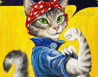 絵画 kitty-cornered\" Artist Dianne L. Patterson Kitty Cornered Cartoon Art Print Cats