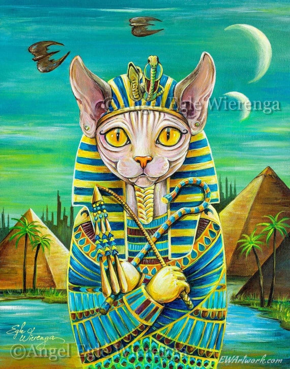 ジクレー版画とキャンバス「キティ・タット」、猫のアート