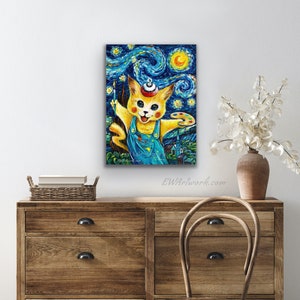 Giclée Prints & CANVASES, Pika Kitty, Game, Anime, Pikachu, Cat art Please read Description below for details image 7