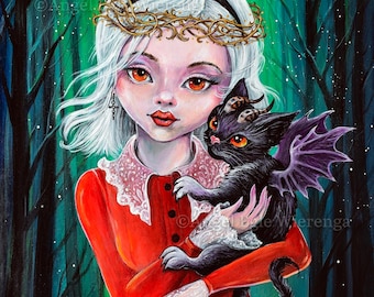Prints & CANVASES, "Sabrina and Salem", art by Angel Egle Wierenga, please read "Item details" in Description below