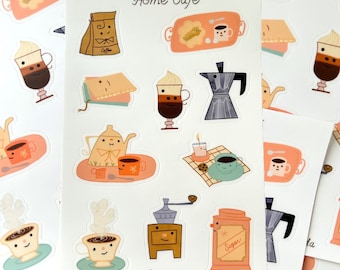 Feuille d'autocollants Home Café