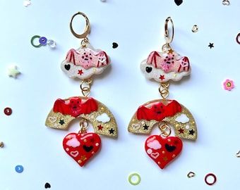 Love Bats Stacker Dangle Earrings