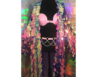 Kurtka Glittery Jacket w kolorze Jumbo Sequin w odcieniu opalizującego fioletu/złota od Glitter Trove