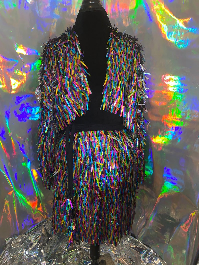 Rainbow Sequin Pride Jacket Pride Jacket Rainbow Cropped Etsy
