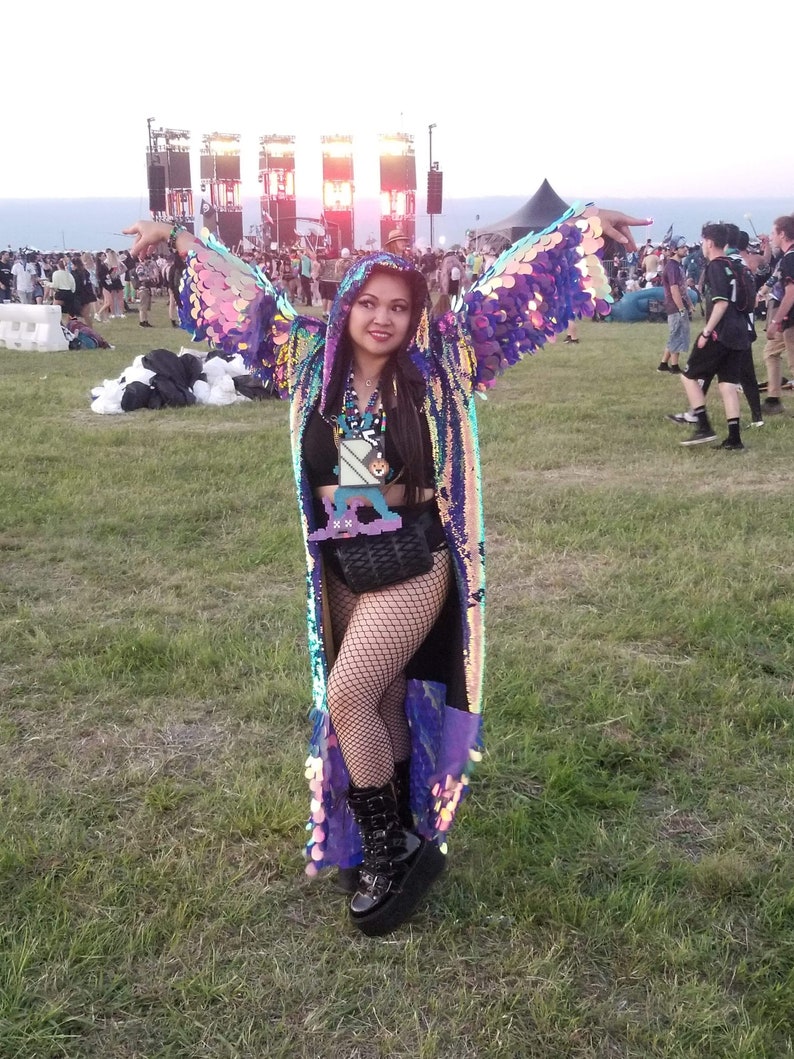 Purple Iridescent Sequin Jacket / Sequin Kimono/ Tinsel Jacket Etsy